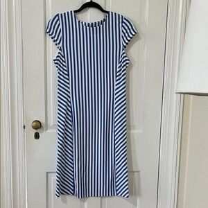 J. McLaughlin Blue and Cream Striped Top